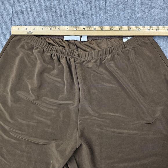 Susan Graver Essentials Pants Womens 1X Brown Liquid Knit Pull On Stretch - Picture 4 of 7